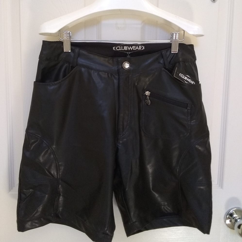 Clubwear Creation Med Faux Leather Shorts